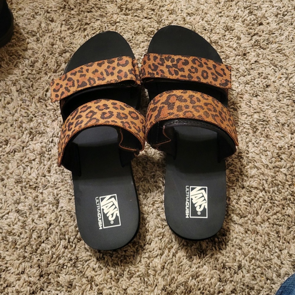 Womens cheetah VANS sandals